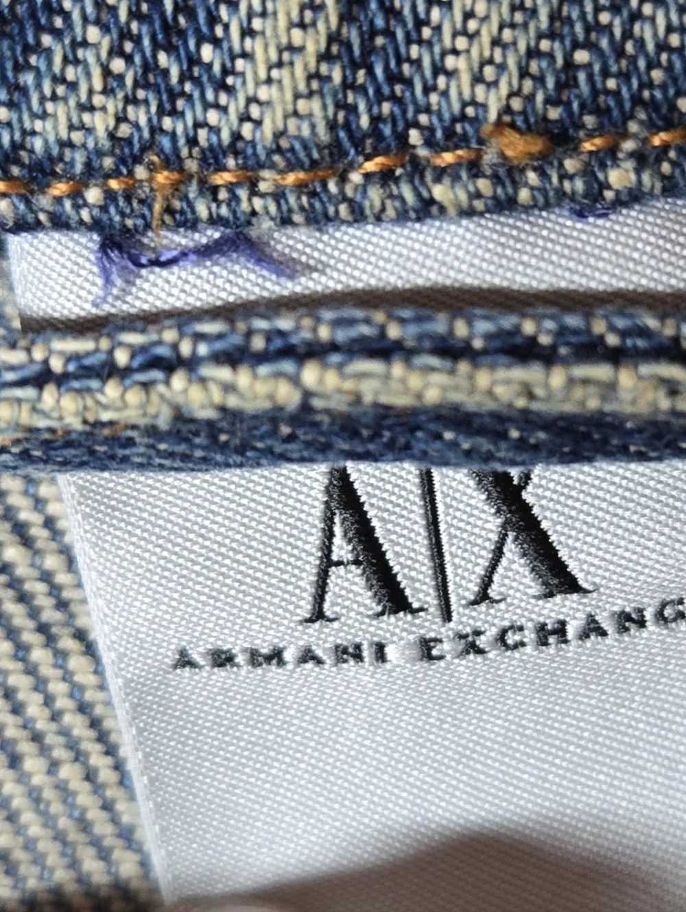 Vintage Armani Exchange Distressed Denim Jacket In A Fitted Size Medium - Picture 2 of 9